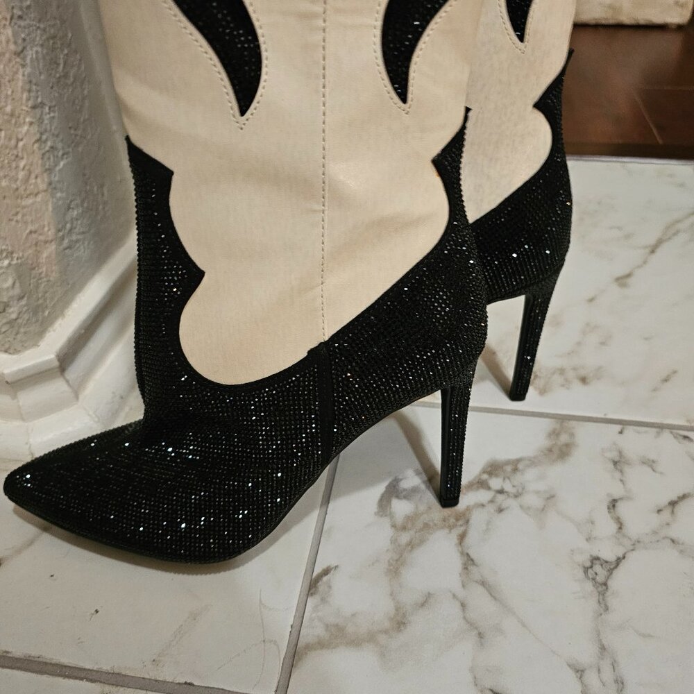 Rhinestone Tall Cowboy Boots - Picture 5 of 9